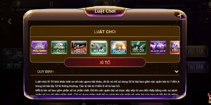 Thông tin chi tiết về luật chơi bài xì tố trực tuyến